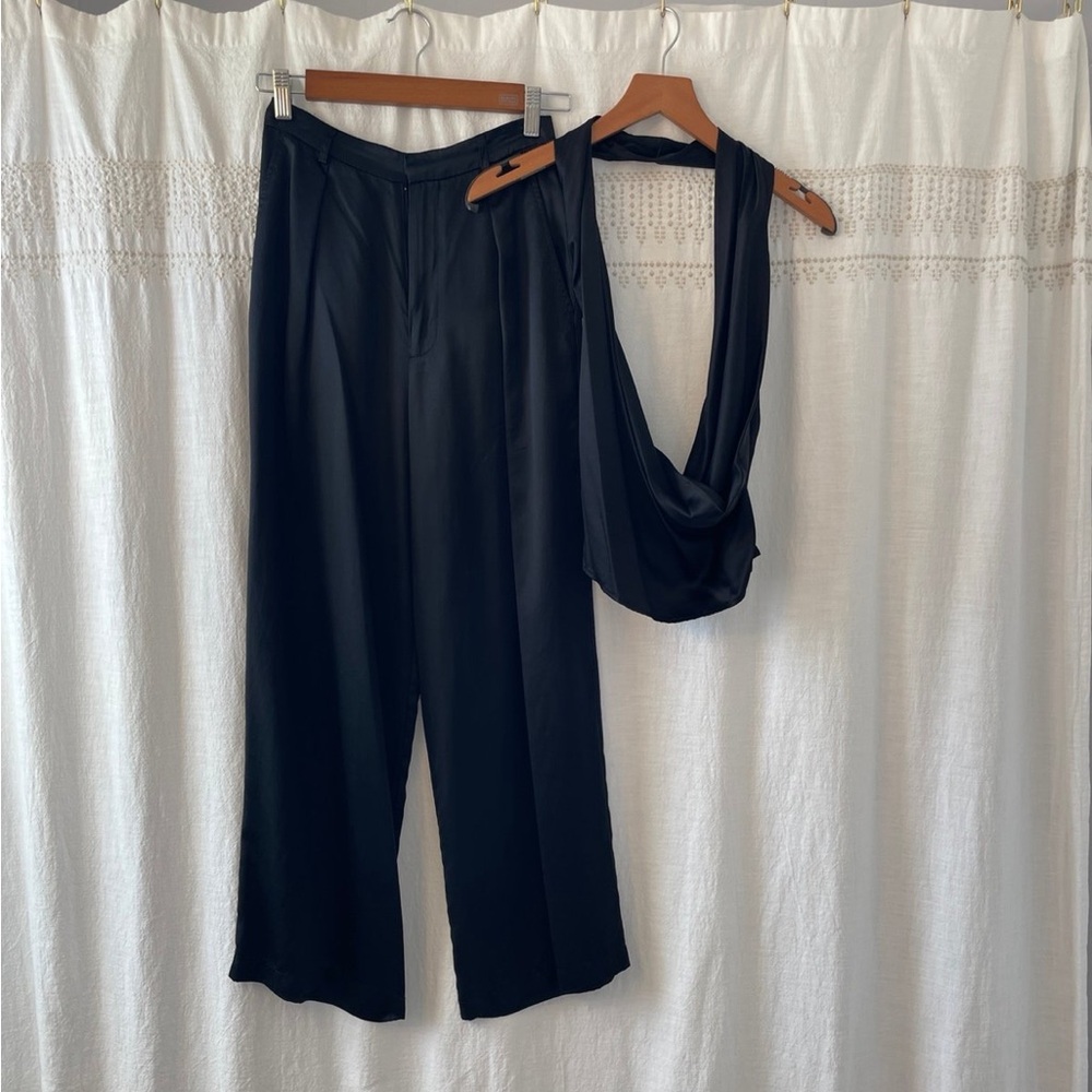 Reformation black silk set